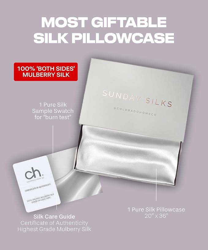 Colorado Home Co 1 Pack King Size 100% Mulberry Silk Pillowcase, Pure White - Image 6