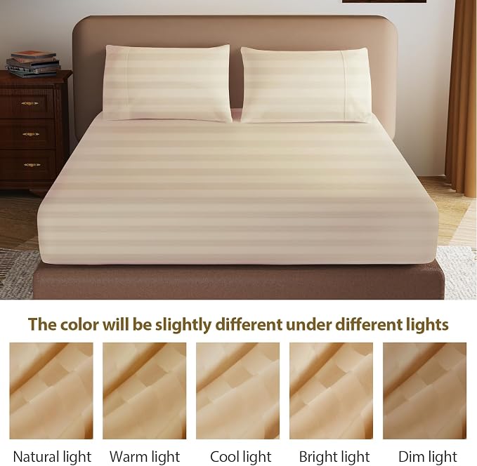 100% Egyptian Cotton Fitted Sheet Twin-XL/Split King Size, 600 Thread Count - Image 8