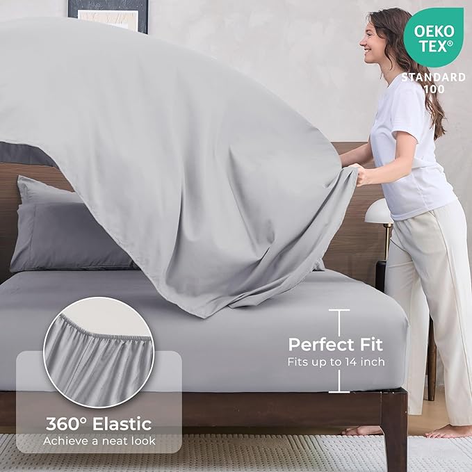 HEVUMYI Light Grey Queen Comforter Set - Image 5