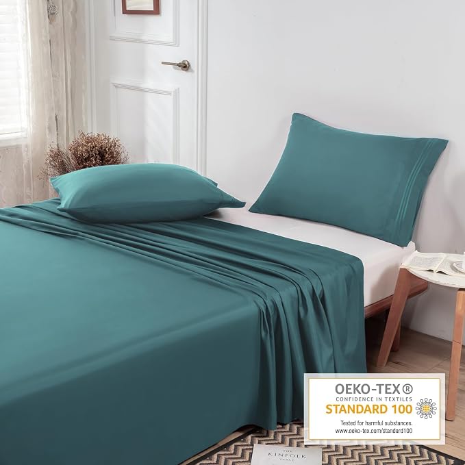 Lirex Queen Size Flat Sheet Only，Ultra Soft & Breathable Brushed 1800 - Image 4