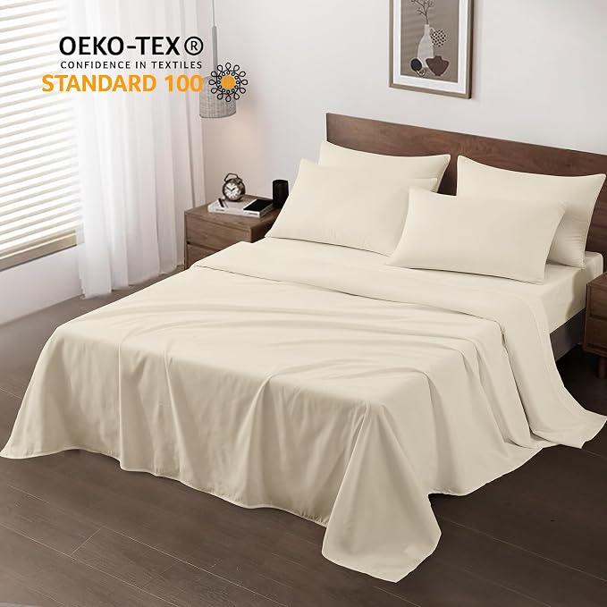 Maple&Stone Twin Flat Sheet 6 Pack, Premium Soft & Breathable, Brushed - Image 2