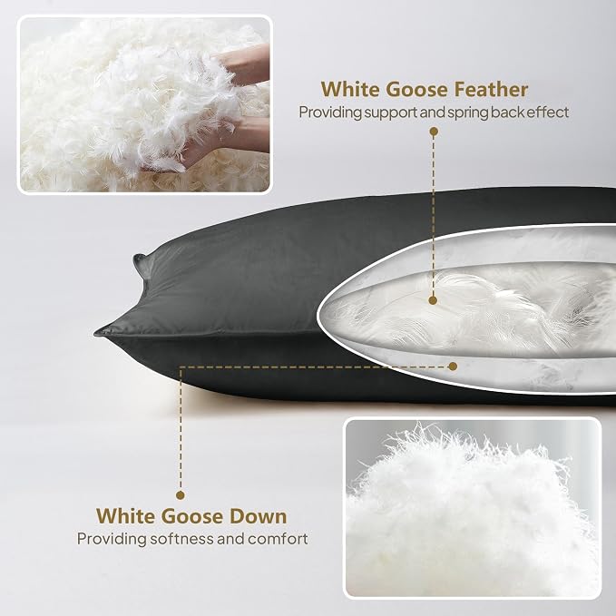 Goose Down Body Pillows for Adults, Large Body Pillow for Side Sleeper - Image 4