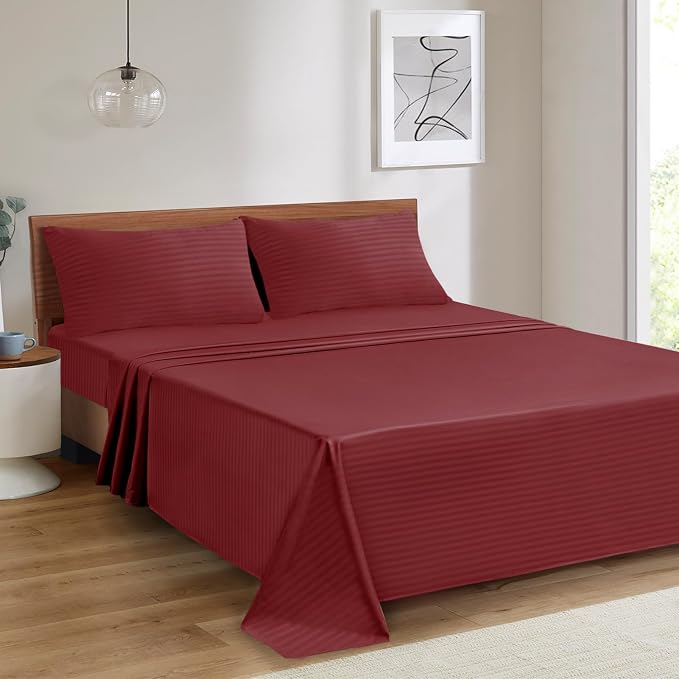 Mejoroom Striped Queen Size Sheet Set - Image 5