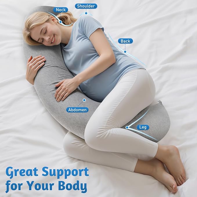 SweetSlubr Pregnancy Pillows for Sleeping, C-Shaped Maternity Pillow for - Image 5