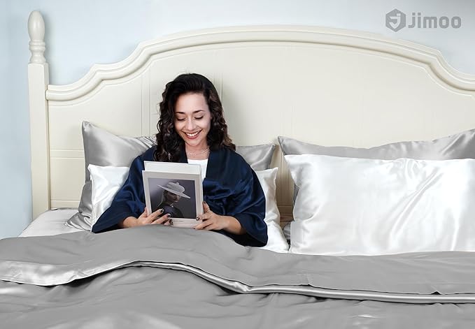 100% Mulberry Silk Pillowcase for Hair and Skin, 22 Momme Pure Natural Silk - Image 3