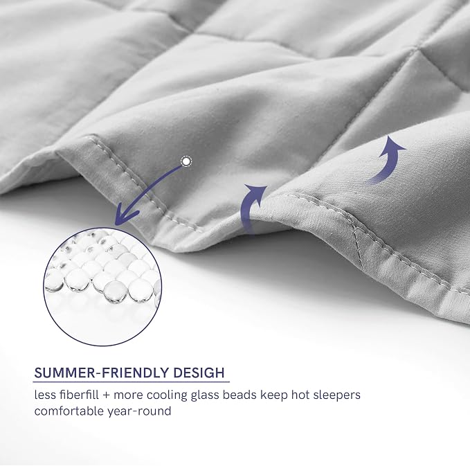 YnM 15lbs Weighted Blanket for Adults, Cotton Heavy Bed Throw Blanket - Image 4