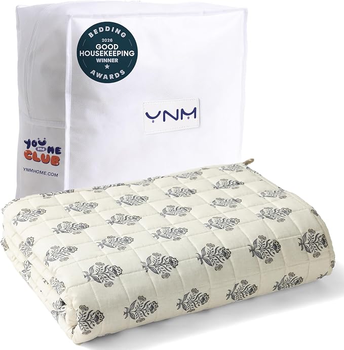 YnM 12lbs Weighted Blanket for Adults, Linen Heavy Bed Throw Blanket by YNM