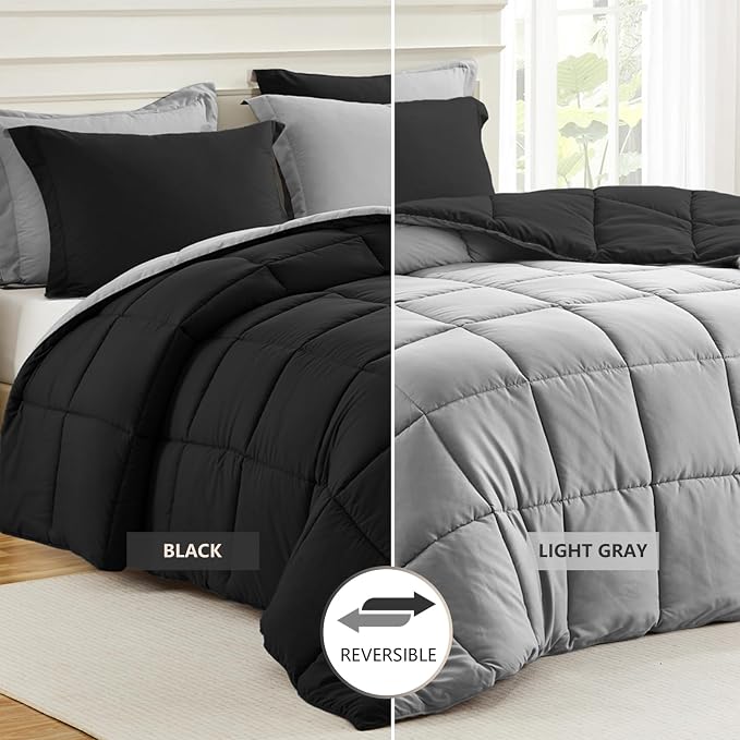 Homelike Moment Queen Comforter Set Black, Comforters Queen Size Set - Image 2