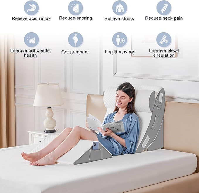 Yojoker 4PCS Orthopedic Bed Wedge Pillow Set - Image 4