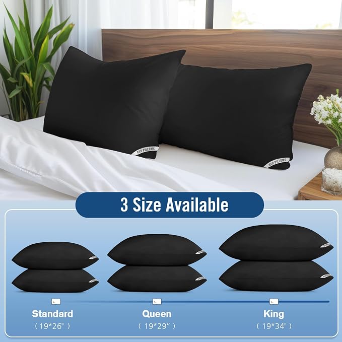 Piwaal Luxury Hotel Pillows for Sleeping 4 Pack, Bed Pillows Standard Size Set - Image 2