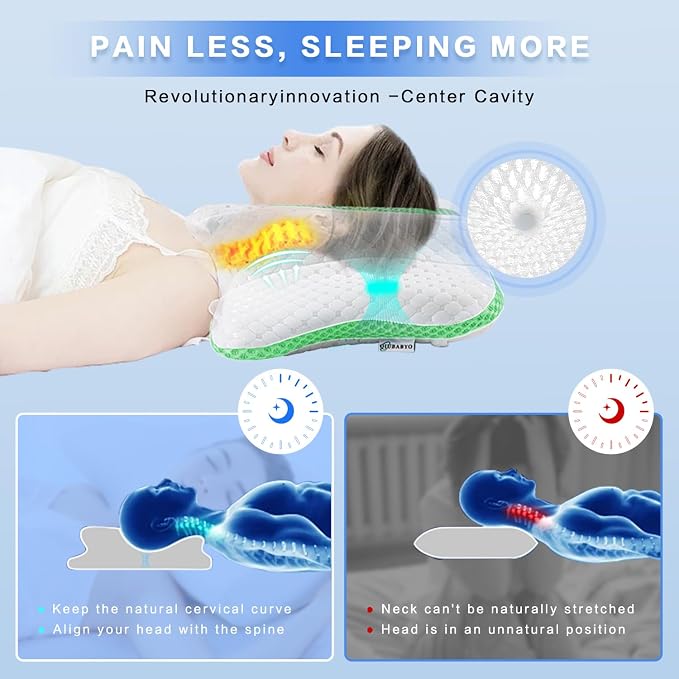 Pain Relief Cervical Pillow for Neck Support, Adjustable Ergonomic Pillow Cozy - Image 5