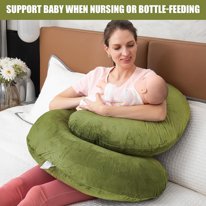 1 MIDDLE ONE Pregnancy Pillow, C Shaped Full Body Pregnant Women Sleeping Pillow - Image 6