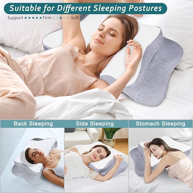 CHxxy Cervical Neck Pillow for Pain Relief Sleeping, Memory Foam Pillows - Image 5