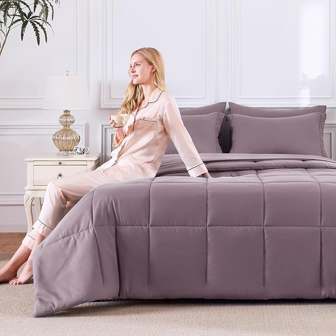 CozyLux Full Size Comforter Sets Dusty Purple - Image 8