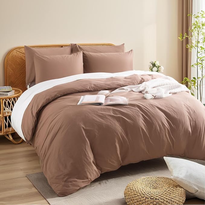 NEXHOME PRO Duvet Cover Set Kids Twin Size Linen Look Organic Natural 100% - Image 4