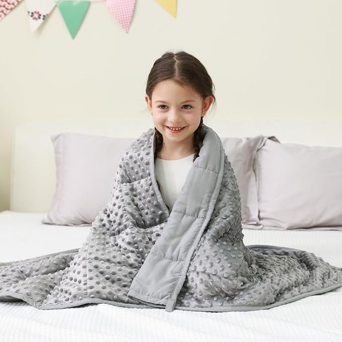 Mr. Sandman Weighted Blanket 3LBS 36 x 48 Inches, Minky Dots Heavy Blanket by MrSandman