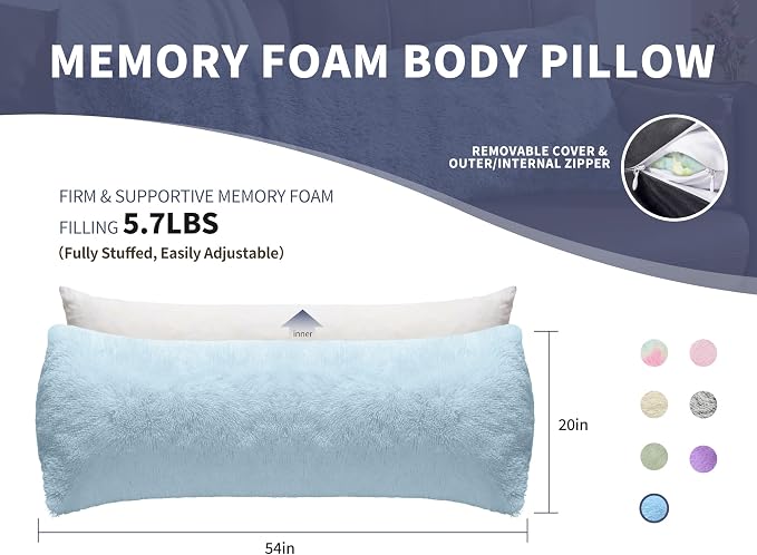 WSOFRLAC Thin Neck Pillow for loft Bed 20x54 Adjustable Back Decorative Pillows - Image 5