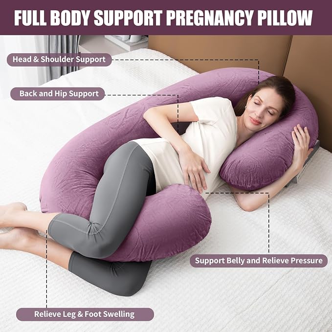 1 MIDDLE ONE Pregnancy Pillow, C Shaped Full Body Pregnant Women Sleeping Pillow - Image 2