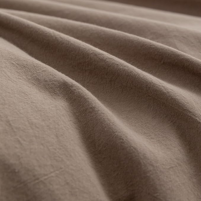BESTOUCH Duvet Cover Set 100% Washed Cotton Linen Feel Super Soft Comfortable - Image 6