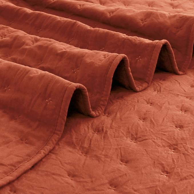 ROARINGWILD Burnt Orange Quilt Sets King Size - Image 6