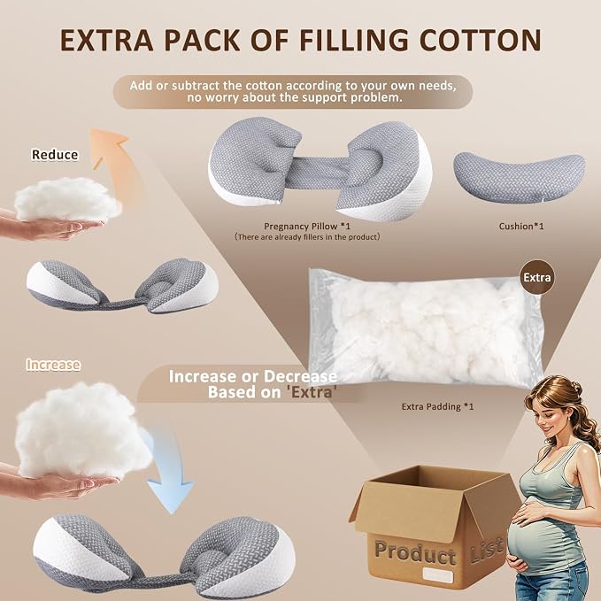 Chilling Home Pregnancy Pillow for Sleeping Portable, Maternity Pillow for Side - Image 2