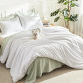 Litanika White Oversized King Comforters Super King Size, 3 Pieces Lightweight by Litanika