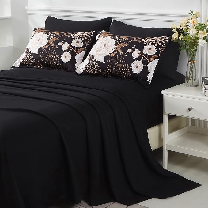 Yogeneg 7 Piece Bed in a Bag Full Size Comforter Set Botanical Floral Bedding - Image 4