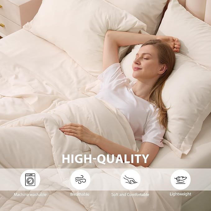 Full Comforter Set Beige - Image 4