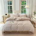 Nayoroom Brown Gingham Duvet Cover King Size Tan White Plaid Checkered Duvet by Nayoroom