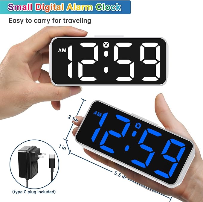 Peakeep Small Digital Alarm Clock Plug in - Image 3