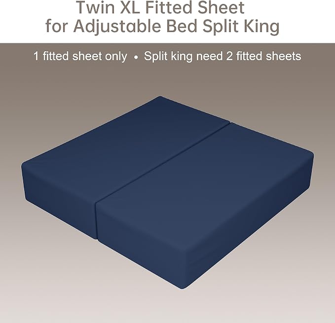 100% Egyptian Cotton Fitted Sheet Twin XL Size, 600 Thread Count, Soft & - Image 4