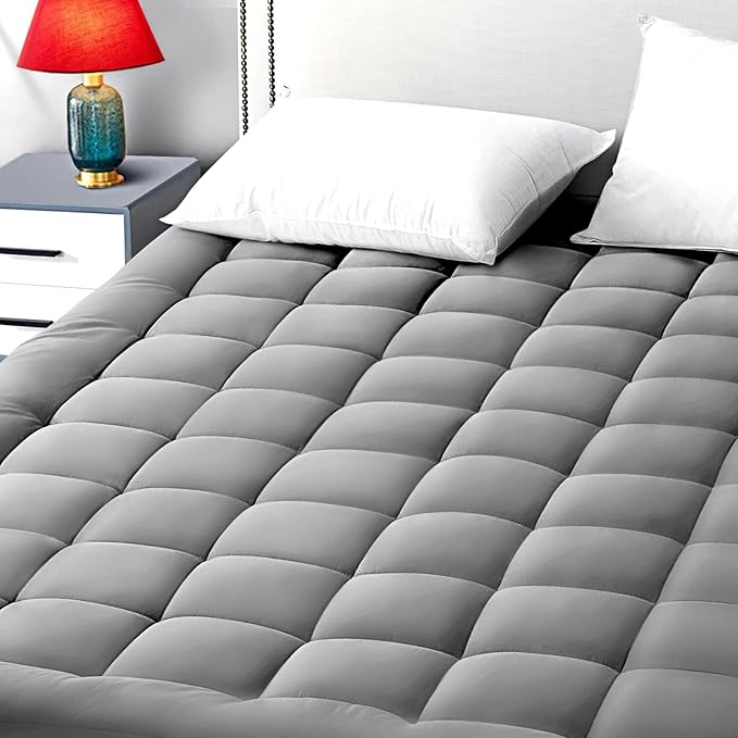EASELAND Full Size Mattress Pad Pillow Top Mattress Cover Quilted Fitted by EASELAND