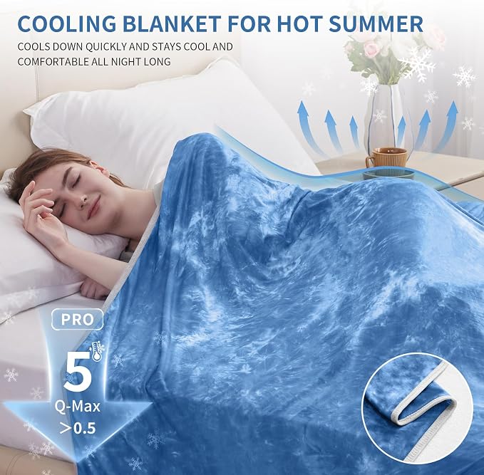 Guohaoi Cooling Throw Blanket for Hot Sleepers, Decortive Tie Dye, Arc-Chill - Image 5