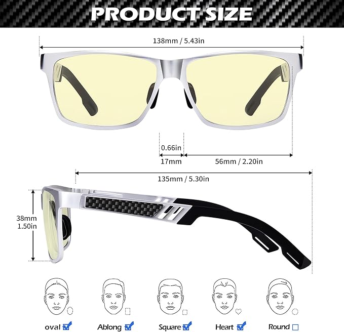 ANYLUV Blue Light Blocking Glasses Men Computer Gaming Glasses Lightweight - Image 6