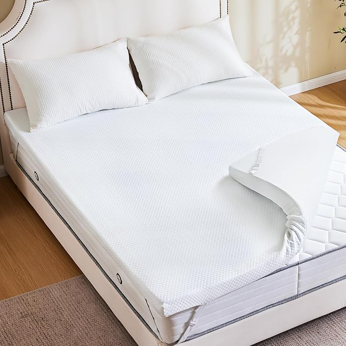 DUMOS 2 Inch Gel Memory Foam Mattress Topper King Size, Cooling Breathable - Image 2