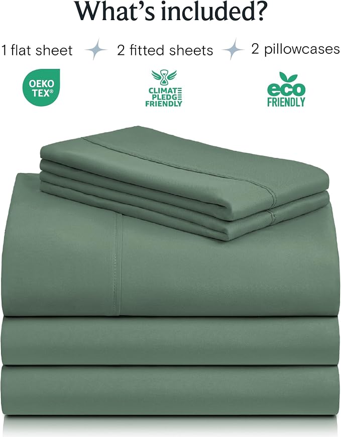 LuxClub 5 PC Split King Sheet Set, Breathable Luxury Bed Sheets, Deep Pockets - Image 2