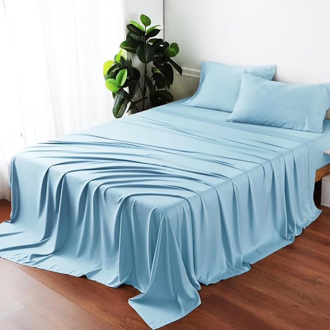 Bamboo Viscose Flat Sheets Only, 400 Thread Count Sateen Weave TwinXL Size Flat - Image 7