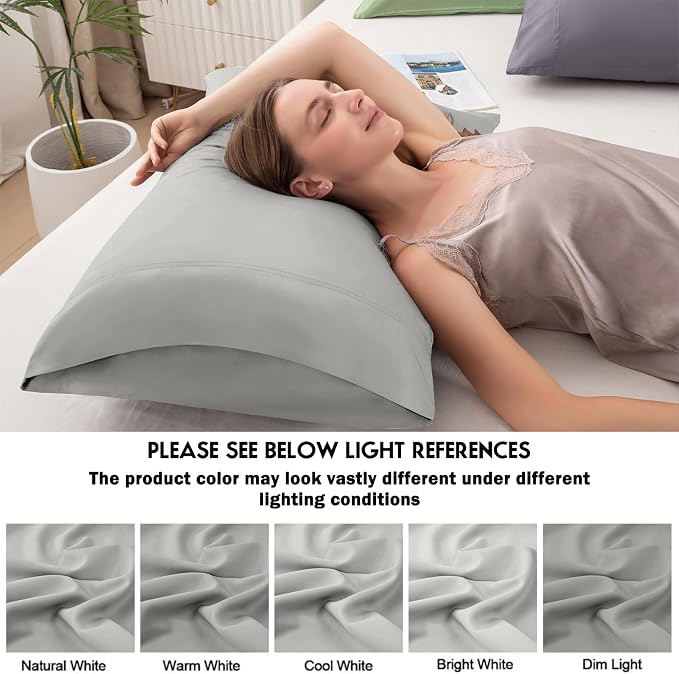 Pillowcases King Size 2 Pack, Cooling Viscose from Bamboo Pillow Cases - Image 6