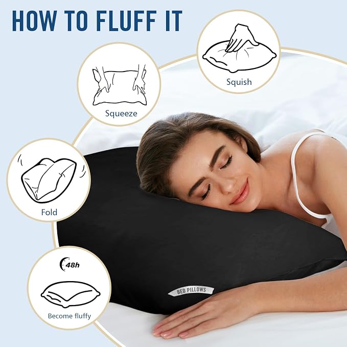 Piwaal Luxury Hotel Pillows for Sleeping 4 Pack, Bed Pillows Standard Size Set - Image 6