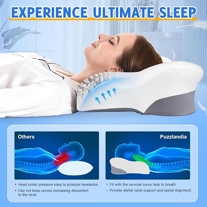 Cervical Neck Pillows with Memory Foam - Image 3