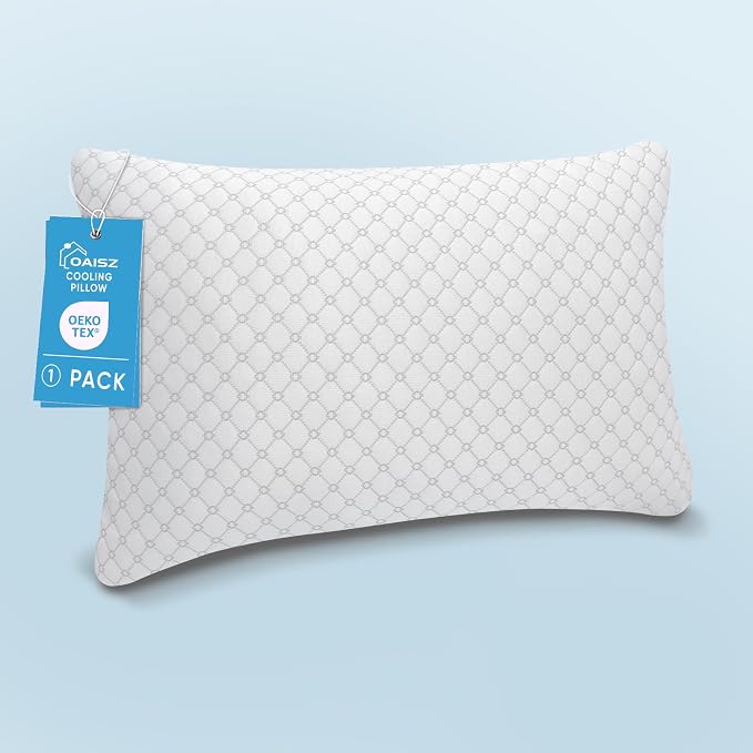 OAISZ Shredded Memory Foam Pillow, Standard Size Cooling Adjustable Firm Bed by OAISZ