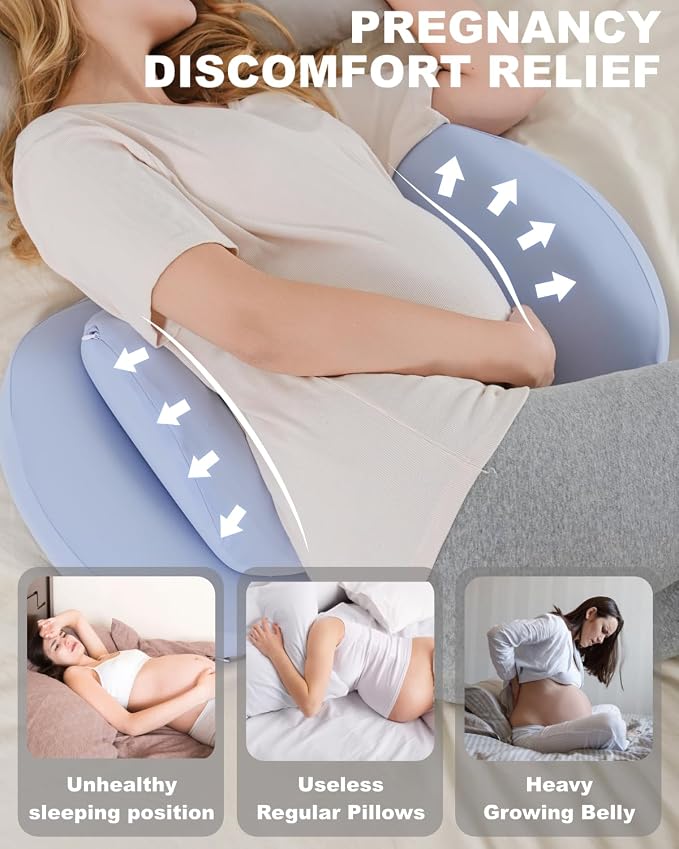 Pregnancy Pillows for Sleeping, Memory Foam Maternity Pillow - Image 4