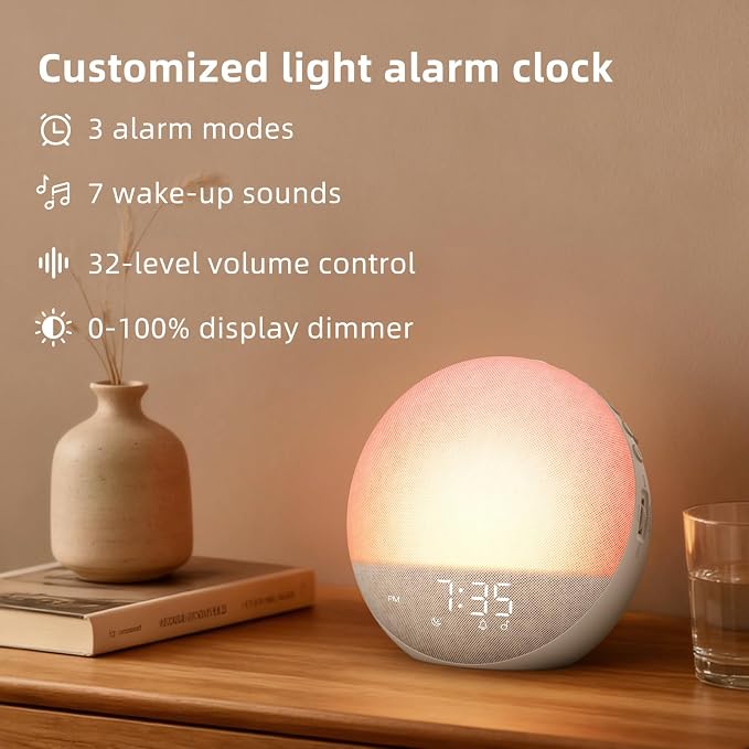 Sunrise Alarm Clock White Noise Machine: Natural Wake Up Light - Image 8