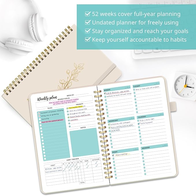 Undated Weekly Planner, Weekly To Do List Notebook - Image 3