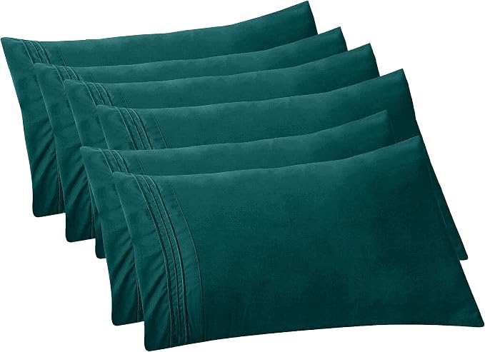 Elegant Comfort 6-Pack Solid Pillowcases 1500 Premium Hotel Quality Microfiber by ELEGANTCOMFORT