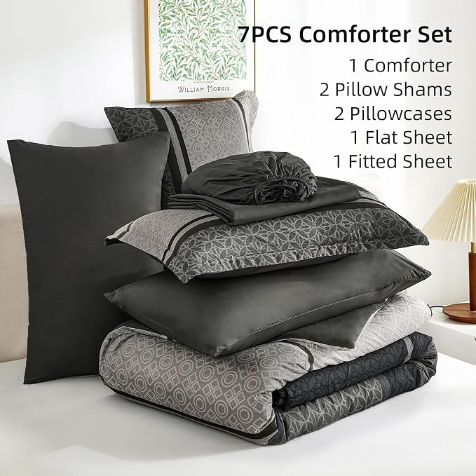 WONGS BEDDING Twin Comforter Set 6 Pieces, Soft Lightweight Micorfiber Bedding - Image 7