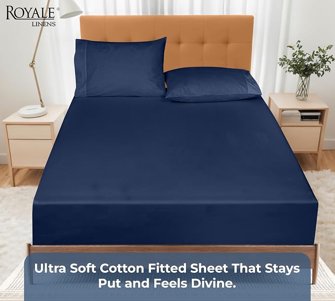 Royale Linens 100% Organic Cotton Fitted Sheet - Image 5