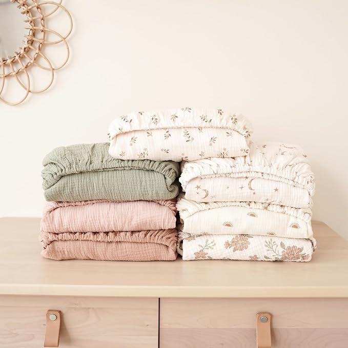 Konssy Muslin Crib Sheets for Girl Boy - Image 6