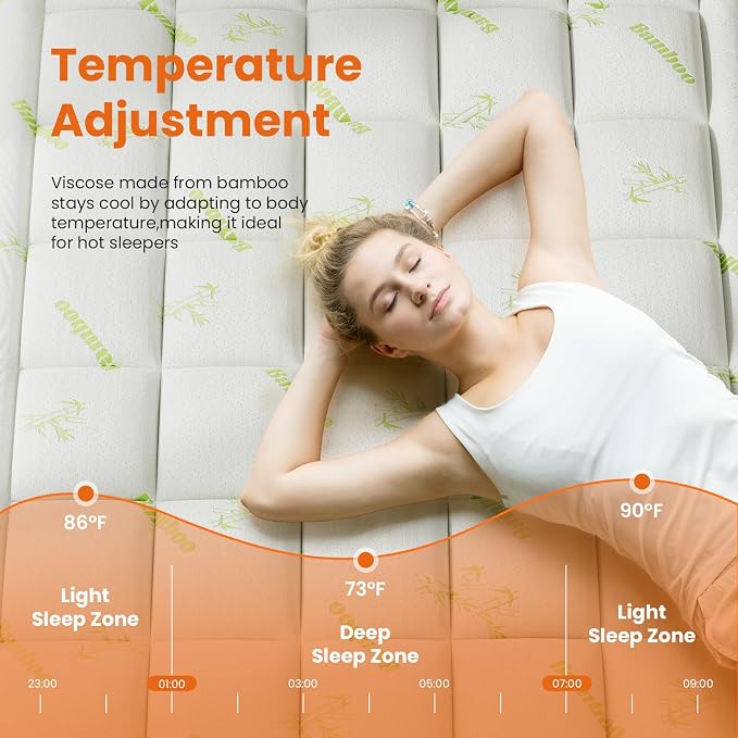 DUMOS Queen Size Ultra Soft Mattress Topper, Viscose Derived from Bamboo - Image 8