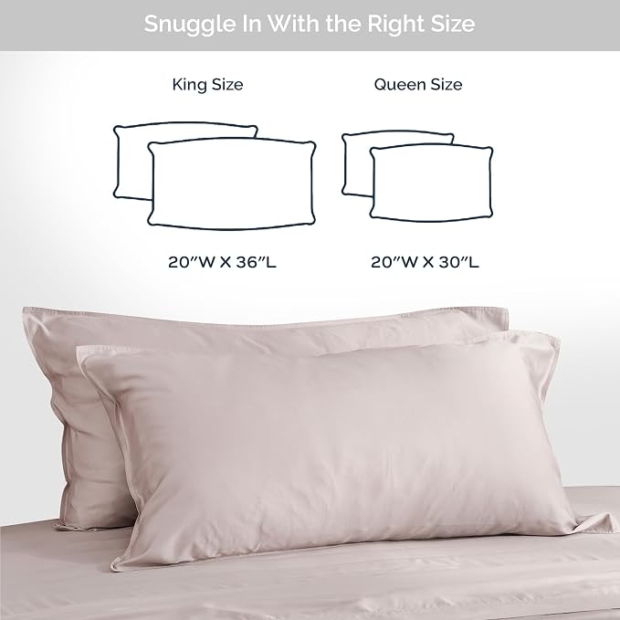 Pillow Cases Queen Size Set of 2 Pillowcases 100% Viscose from Bamboo Cooling - Image 6